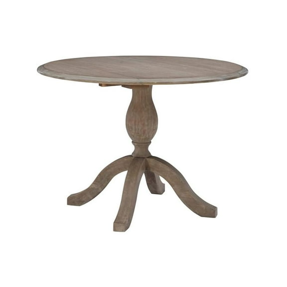 Bowery Hill Transitional Wood Drop Leaf Dining Table in Antique Rustic Brown