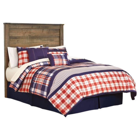 Bowery Hill Transitional Wood Full Panel Headboard in Brown Finish