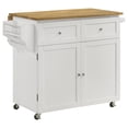 thumbnail image 1 of Bowery Hill Transitional Wood Kitchen Cart with Drop Leaf in Natural Brown/White, 1 of 9