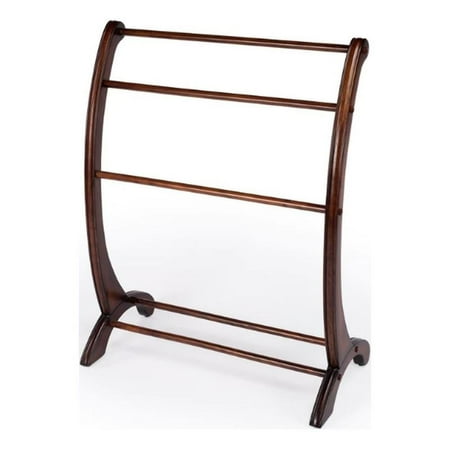 Bowery Hill Transitional Wood Plantation Blanket Stand in Brown