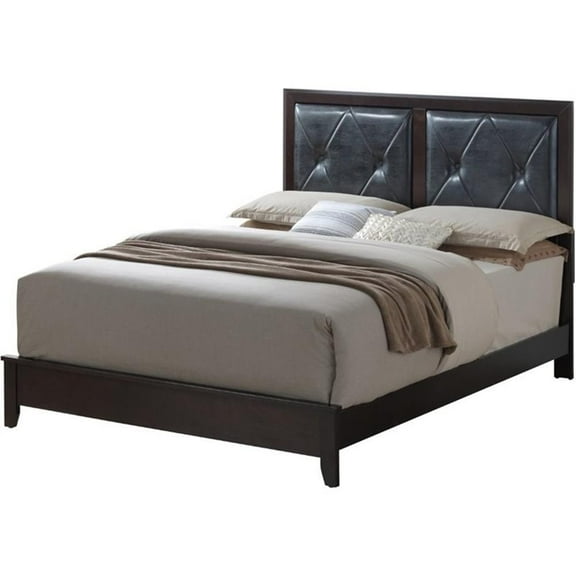 Bowery Hill Transitional Wood Queen Panel Bed in Espresso Finish