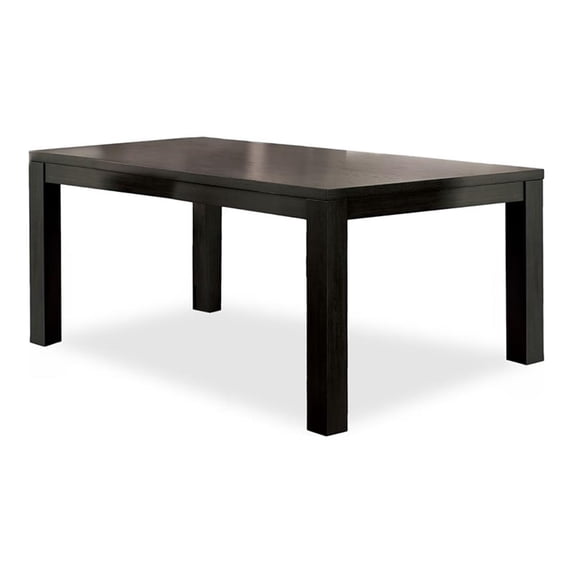 Bowery Hill Wood Black Dining Table Rectangular Durable 72"W x 40"D x 30"H Unassembled