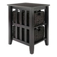 thumbnail image 1 of Bowery Hill Transitional Wood Side Table with 2 Foldable Baskets in Espresso, 1 of 7