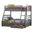 thumbnail image 1 of Bowery Hill Transitional Wood Twin Over Full Bunk Bed with Drawers in Gray, 1 of 2