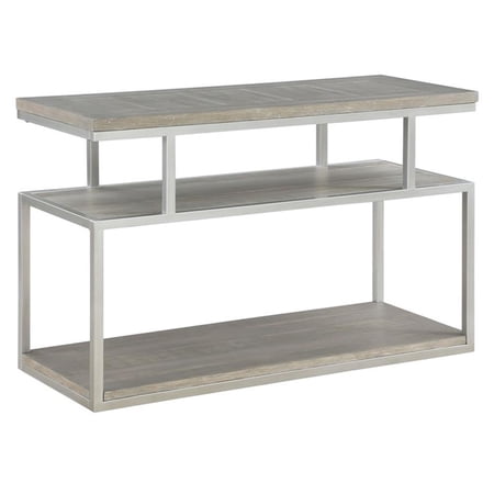 Bowery Hill Transitional Wooden Sofa/Console Table in Musk Gray/Natural Finish