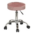 thumbnail image 1 of Bowery Hill Tufted Adjustable Backless Metal Vanity Stool in Pink, 1 of 8