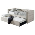 thumbnail image 1 of Bowery Hill Tufted Fabric with Nailhead Twin Daybed and Trundle in Trina Beige, 1 of 5