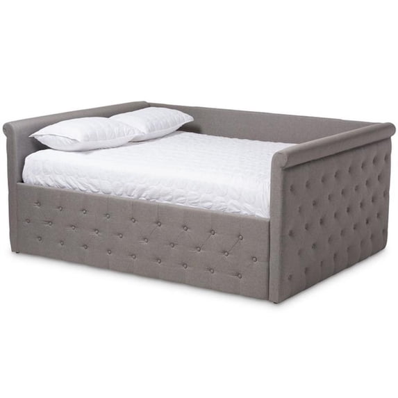 Bowery Hill Tufted Queen Daybed in Grey