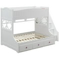thumbnail image 1 of Bowery Hill Twin Over Full Wooden Bunk Bed with Storage and Ladder in White, 1 of 5