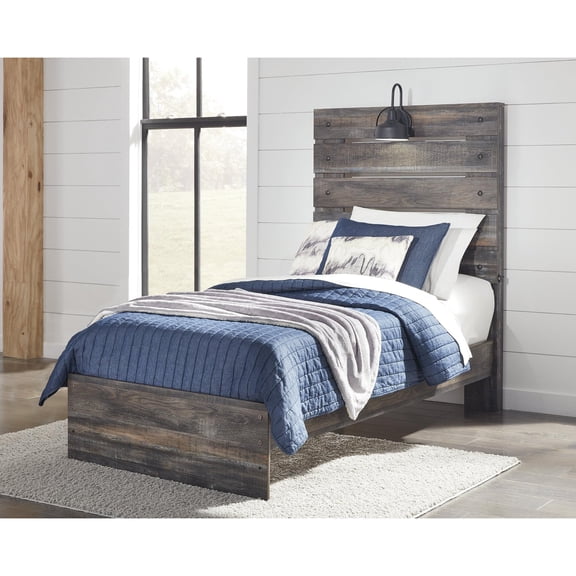 Bowery Hill Twin Slat Panel Headboard with Sconce