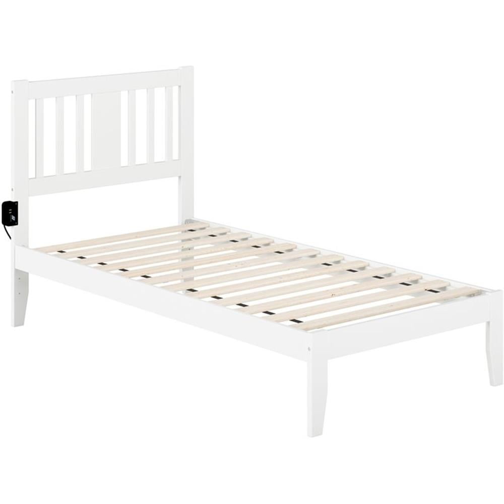 Bowery Hill Twin Spindle Bed with USB Turbo Charger in White - Walmart.com
