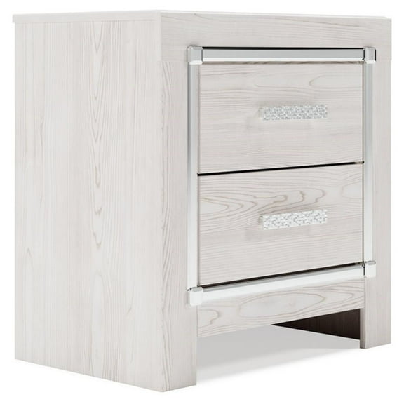 Bowery Hill Two Drawer Engineered Wood Night Stand in White