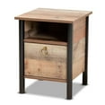 thumbnail image 1 of Bowery Hill Two-Tone Oak Brown and Black Finished Wood Nightstand, 1 of 10