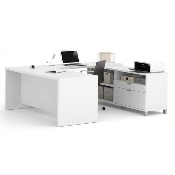 Bowery Hill U-Desk in White