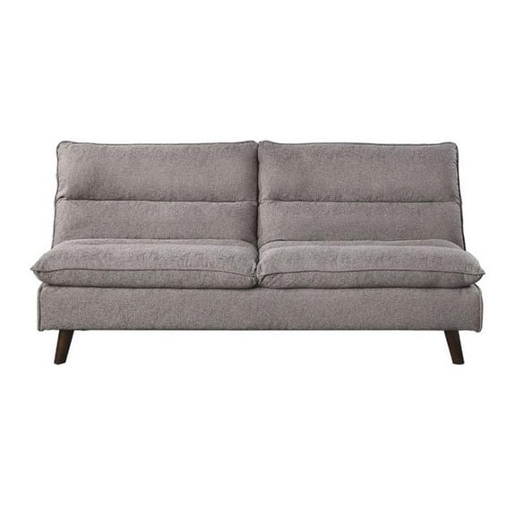 Bowery Hill Upholstered Click Clack Convertible Sofa in Brown