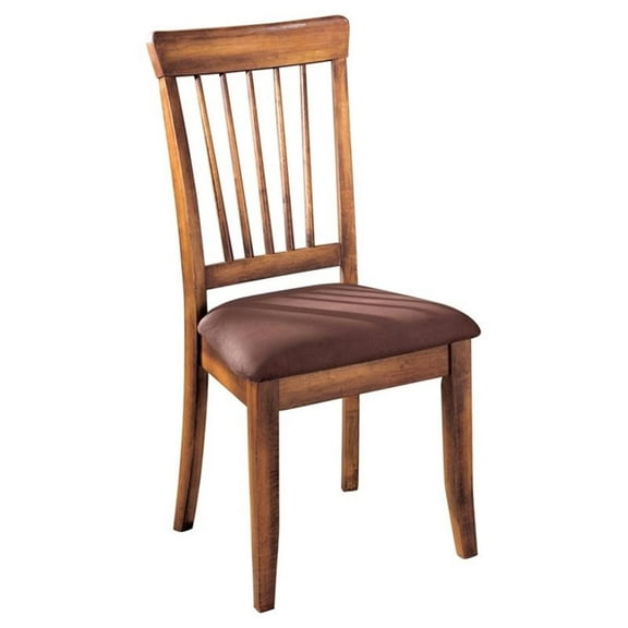 Bowery Hill Upholstered Dining Side Chair in Rustic Brown (Set of 2)