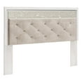 thumbnail image 1 of Bowery Hill Upholstered Fabric King Panel Headboard in White/Gray, 1 of 3