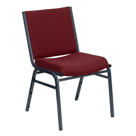 Bowery Hill Upholstered Stacking Chair in Burgundy