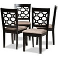 thumbnail image 1 of Bowery Hill Upholstered and Brown Finished Wood 4-Piece Dining Chair Set, 1 of 6
