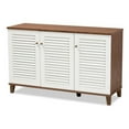 thumbnail image 1 of Bowery Hill Walnut Finished 8-Shelf Wood Shoe Cabinet, 1 of 10