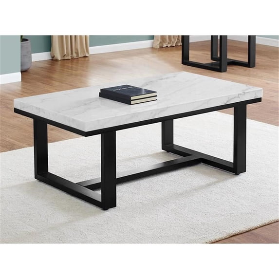 Bowery Hill White Marble Top Cocktail Table