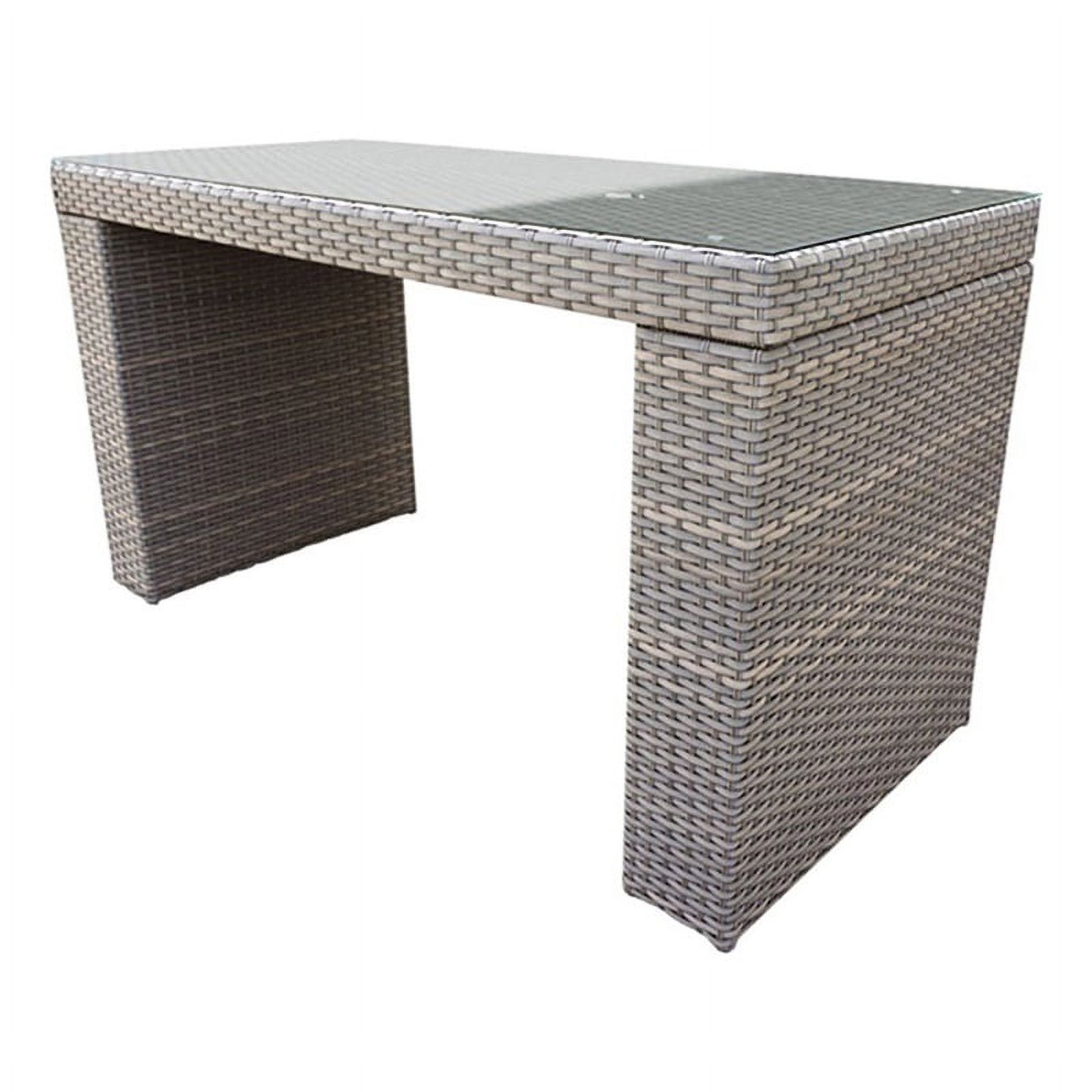 Bowery Hill Wicker / Rattan/Glass Patio Pub Table in Gray Stone - image 1 of 1