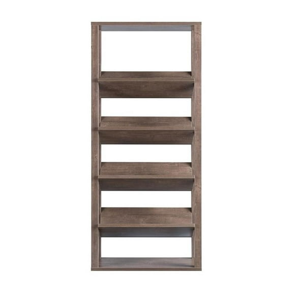 Bowery Hill Wood 5-Shelf 71-Inch Etagere Bookcase in Walnut