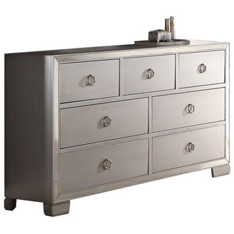 walmart silver dresser Castle Place Glam 6 Drawers Wooden Dresser, Silver