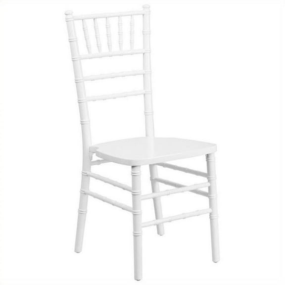 Bowery Hill Wood Chiavari Stacking Dining Side Chair in White