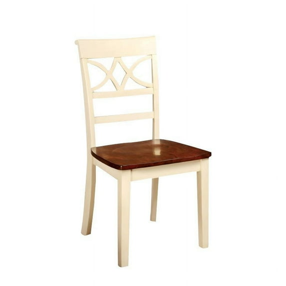 Bowery Hill Wood Dining Chair in Vintage White (Set of 2)