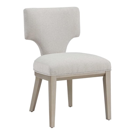 Bowery Hill Wood/Fabric Side Chair in Light Gray & Champagne (Set of 2)