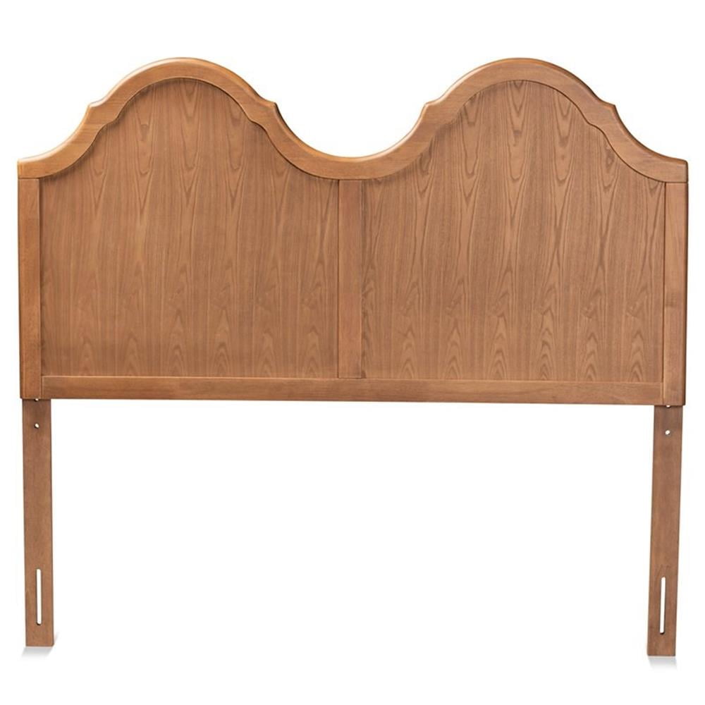 Bowery Hill Wood Queen Size Arched Headboard in Ash Walnut Finished