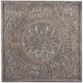 thumbnail image 1 of Bowery Hill Wood Square Wall Panel with Medallion Floral Design in Antique Gray, 1 of 1