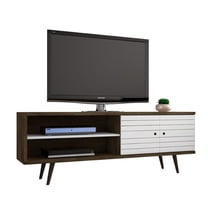 Bowery Hill Wood TV Stand for TVs up to 60" in Rustic Brown/White