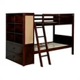 thumbnail image 1 of Bowery Hill Wood Twin Bunk Bed in Dark Walnut, 1 of 8