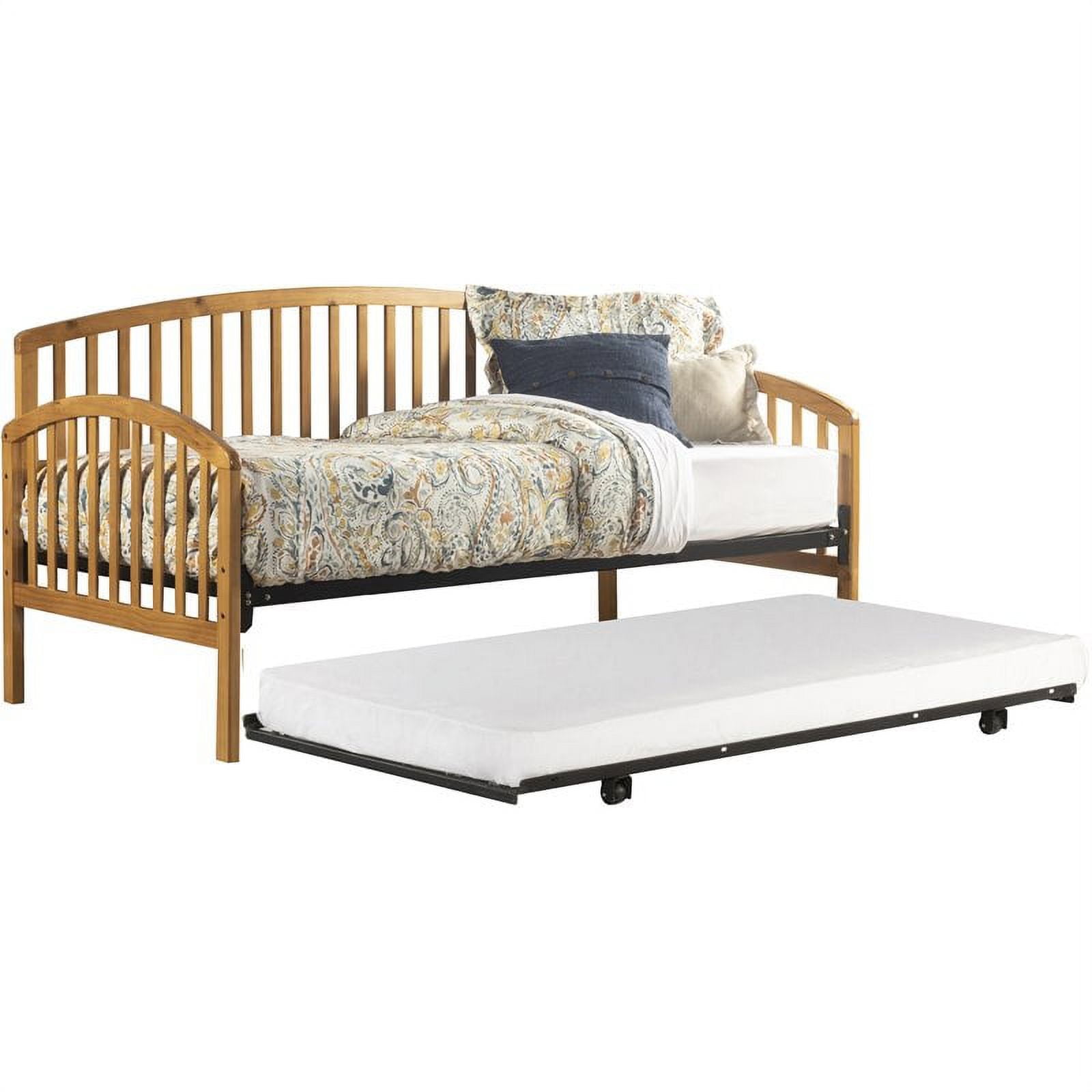 Bowery Hill Wood Twin Spindle Daybed With Suspension Deck and Trundle ...