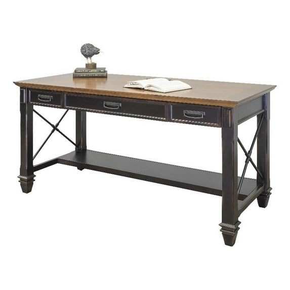 Bowery Hill Wood Writing Desk Writing Table Office Desk in Black