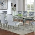 thumbnail image 1 of Bowery Hill Wood and Mirror Top Extendable Dining Table in Silver, 1 of 4