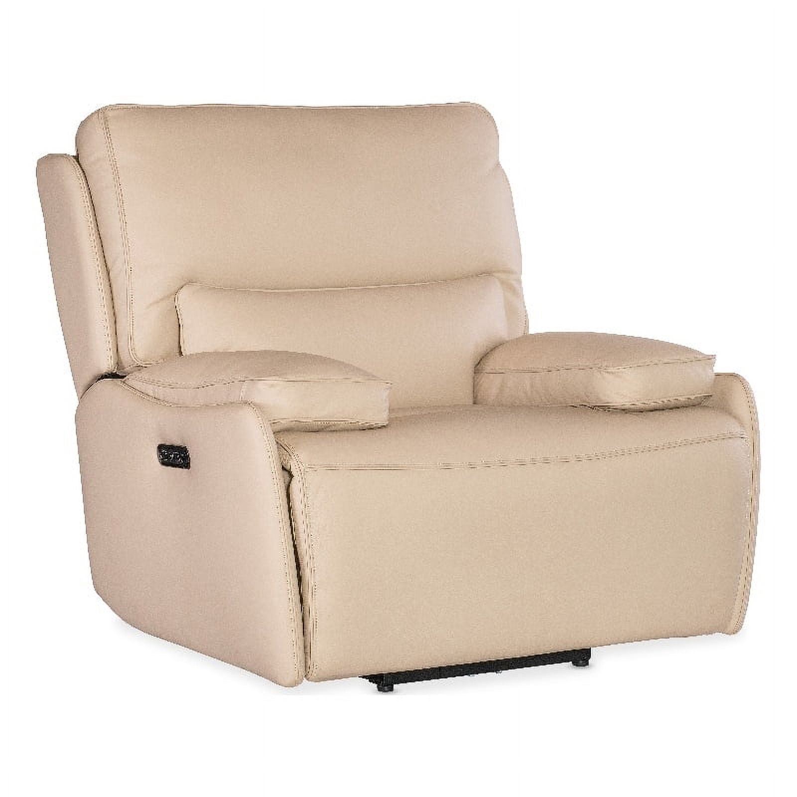 Bowery Hill Beige Faux Leather Recliner Chair – Comfortable Living Room Armchair