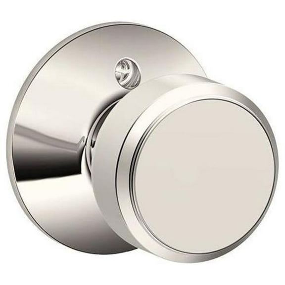 Bowery Knob Non-Turning Lock, Polished Nickel (F170 BWE 618)
