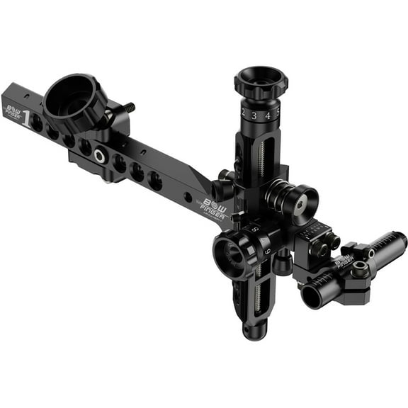 Bowfinger 6001RBLACK Black Right-Handed Riser Bar Archery Compound Bow Sight