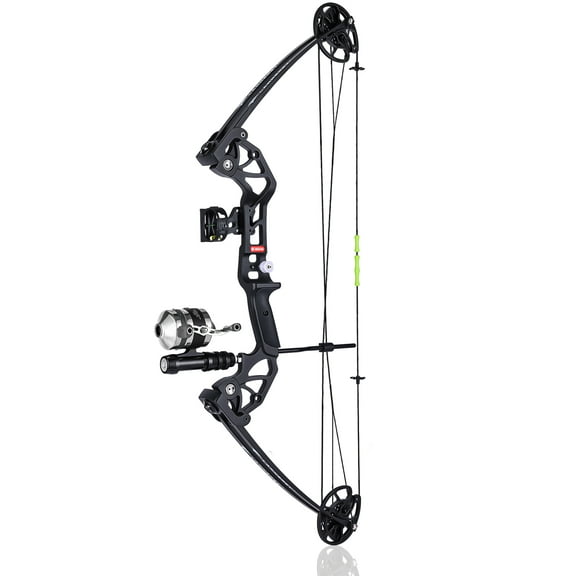 Bowfishing Bow Kit with 3 Arrows 15-45 LBS Draw Length 18"-29.5", Fishing Reel Hunting Shooting Fish for Compound Bow Right Hand,Fully Adjustable