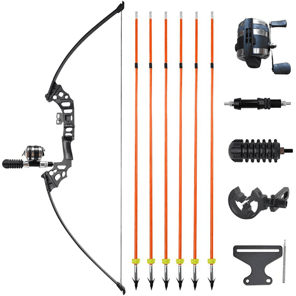 Bowfishing Recurve Bow Kit 40lbs Fishing Reel Archery Straight Bow Arrow Hunting