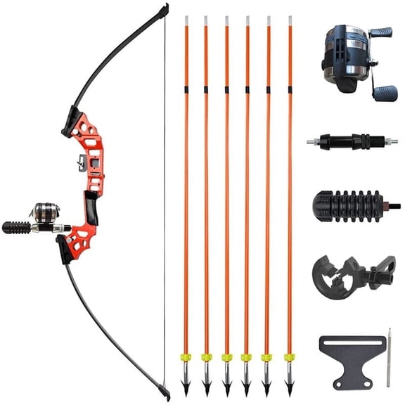 Bowfishing Recurve Bow Kit 40lbs Fishing Reel Archery Straight Bow Arrow Hunting