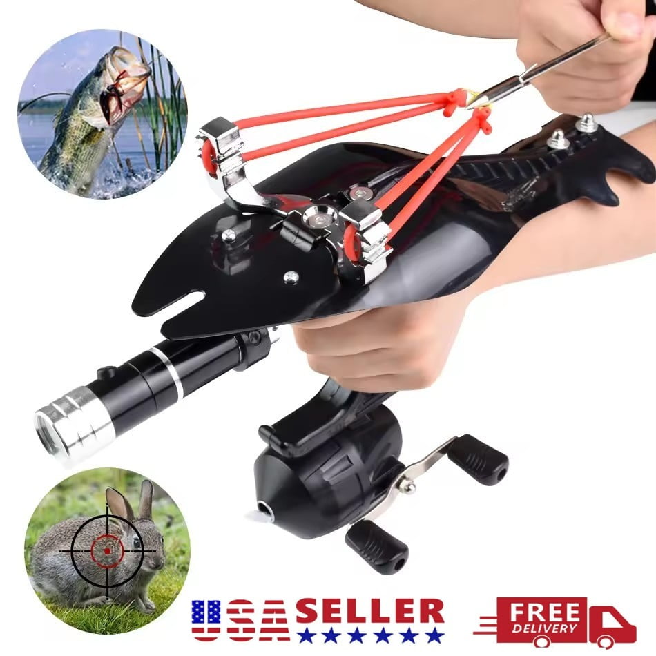 Angeln Slingshot Kit Bow Fishing Reel Katapult Jagd Schießen Angeln Breitköpfe e