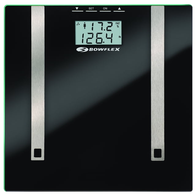 Bowflex 57284072FBOW Electronic Body Fat & Body Water Bath Scale, Black Glass Platform