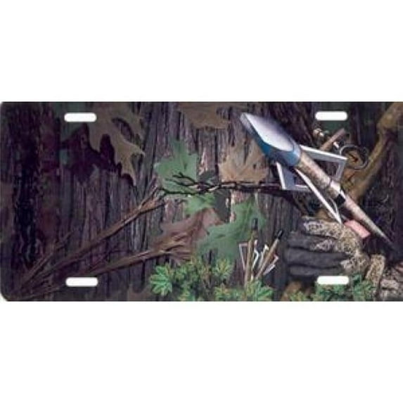 Bowhunter on Camo Airbrush License Plate Free Personalization on Air Brush