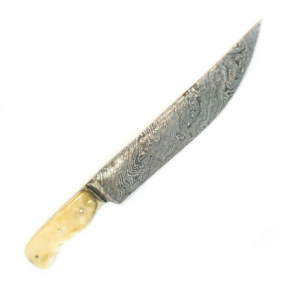 Bowie Knife - Bone Handle - High Carbon Damascus Steel