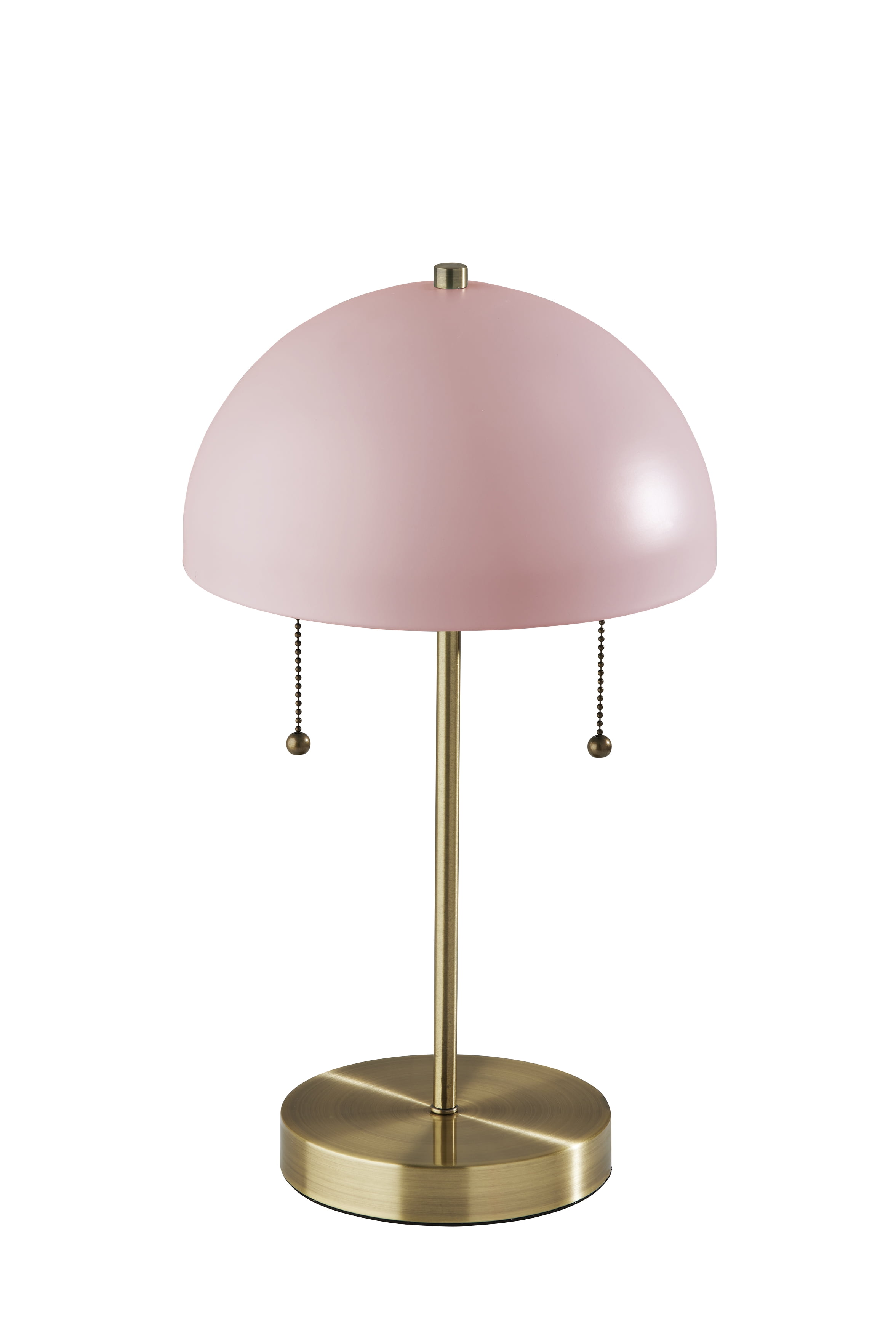 Light Pink and Brass Mid-Century Modern Table Lamp