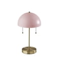 thumbnail image 1 of Adesso Bowie Table Lamp, Antique Brass & Light Pink, Eletronic, Painted Pink Metal Shade, 1 of 5